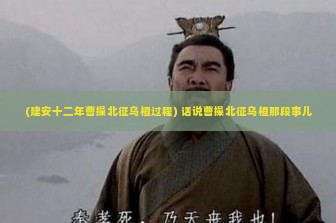 (建安十二年曹操北征乌桓过程) 话说曹操北征乌桓那段事儿